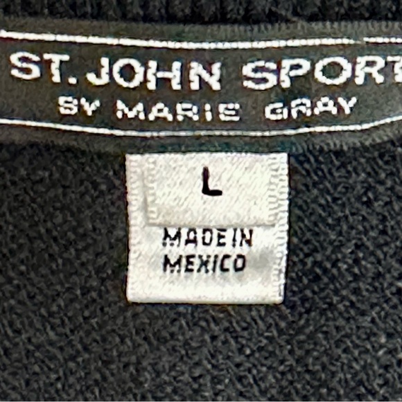 St John Sport Marie Gray Women’s Sz L Boatneck Striped Sweater Cream And Navy - Picture 11 of 11